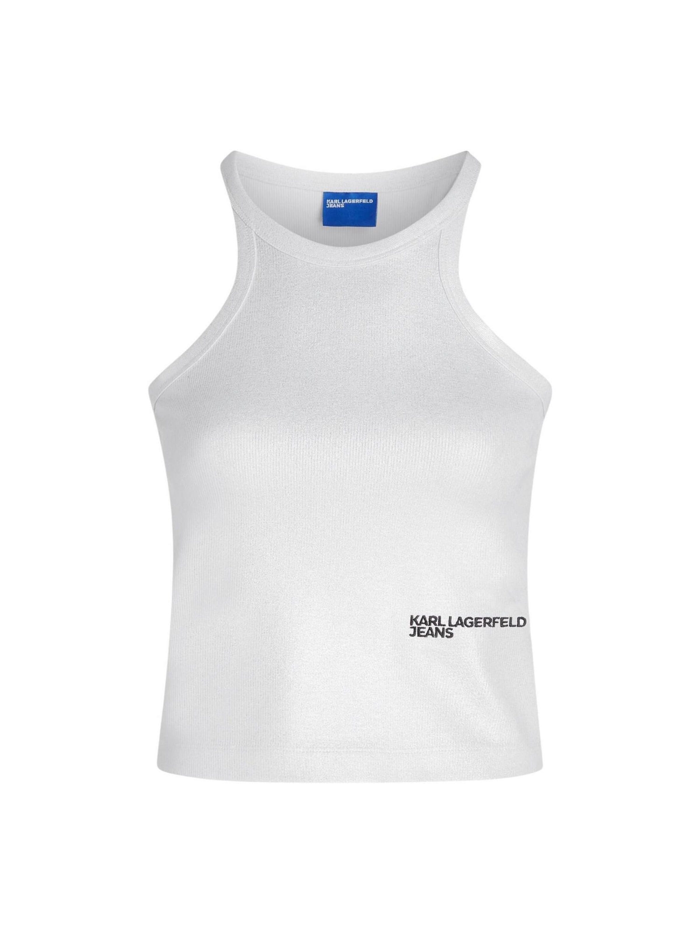 KARL LAGERFELD JEANS - Top 'KLJ Coated Ribbed Tank B1W17052' en plata: frente