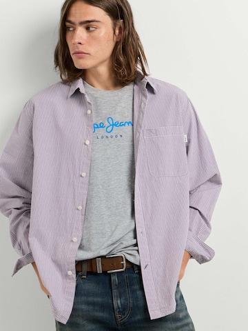 Pepe Jeans - Ajuste regular Camisa 'Rho' en gris: frente
