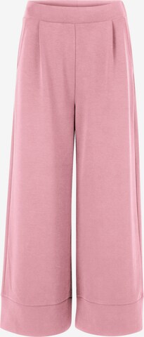 Rich & Royal Wide Leg Bukser med lægfolder i pink: forside