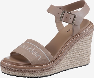 Calvin Klein Strap Sandals in Beige: front