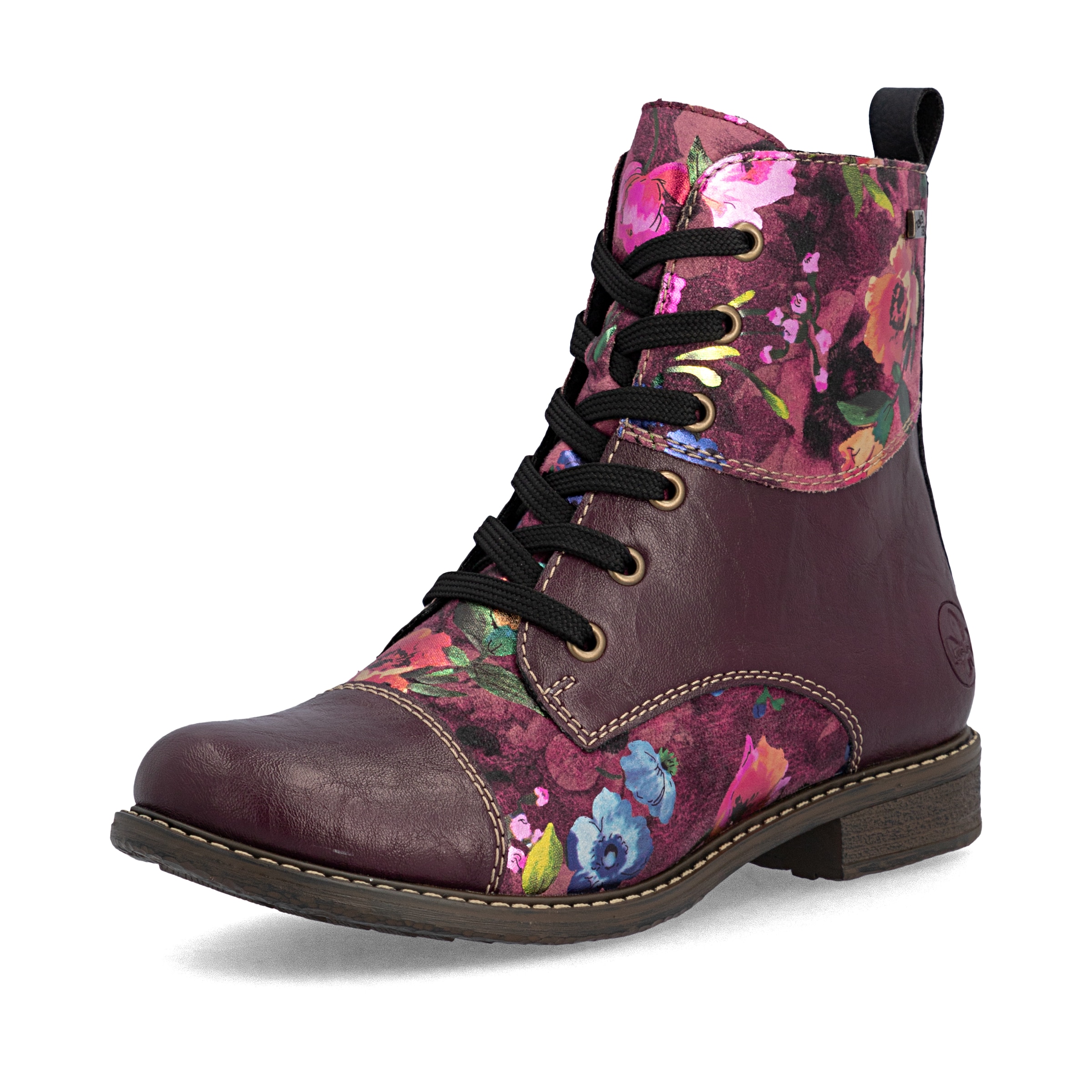 Bottes à lacets Rieker en rouge : devant