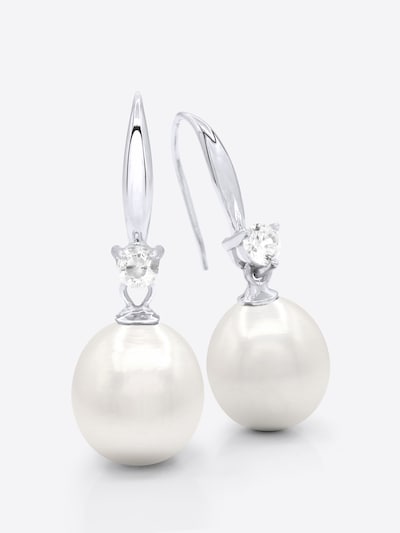 Ateliers Saint Germain Boucles d'oreilles 'Bonnegrace' en blanc, Vue avec produit