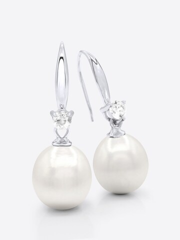 Boucles d'oreilles 'Bonnegrace' Ateliers Saint Germain en blanc : devant