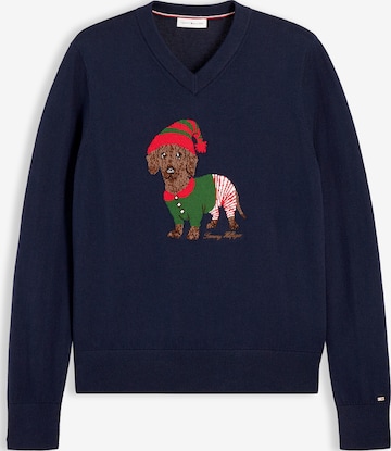 TOMMY HILFIGER Svetr – modrá: přední strana