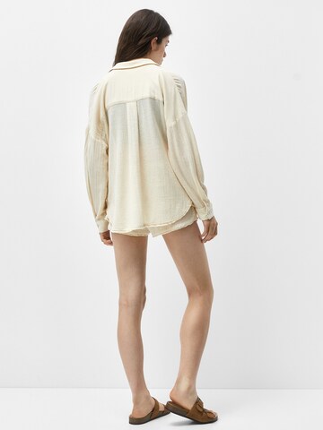 Pull&Bear Bluse in Beige