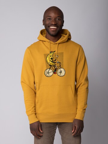 Watapparel Sweatshirt ' Banana Rider ' in Geel: voorkant