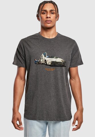 T-Shirt 'Weekend Wolf' Mister Tee en gris : devant