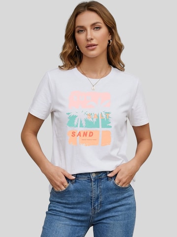 T-shirt 'Women's Summer Short Sleeves Tops' LapaPlus en blanc : devant
