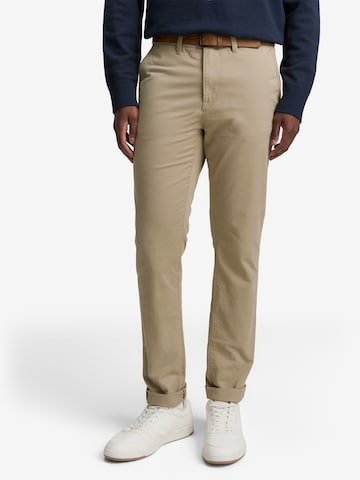Coupe slim Pantalon chino TOM TAILOR DENIM en beige : devant