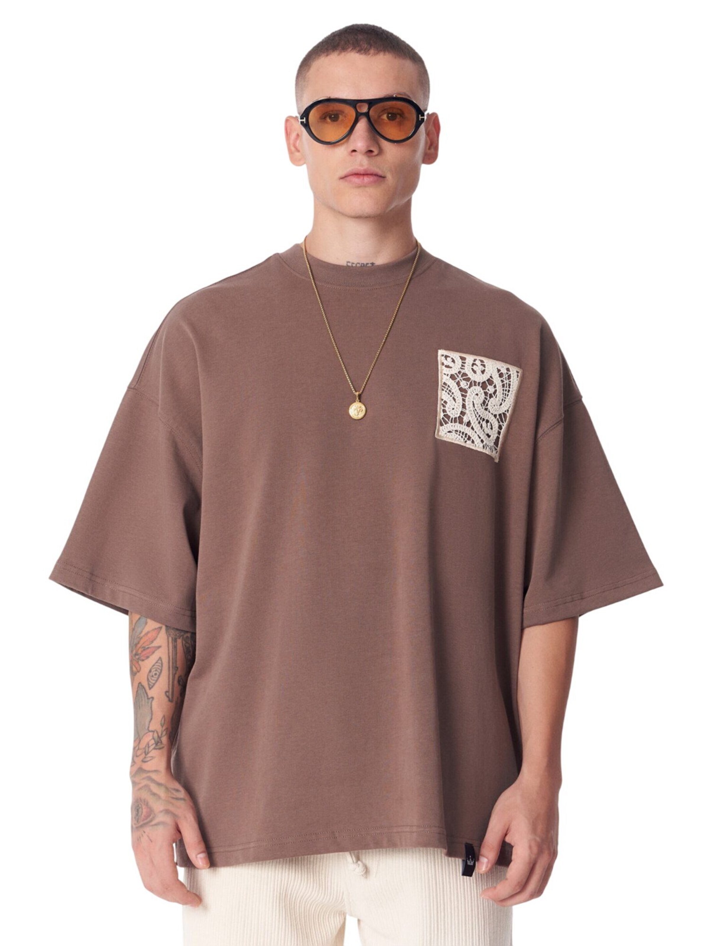 MARTIN VALEN Shirt in Bruin: voorkant