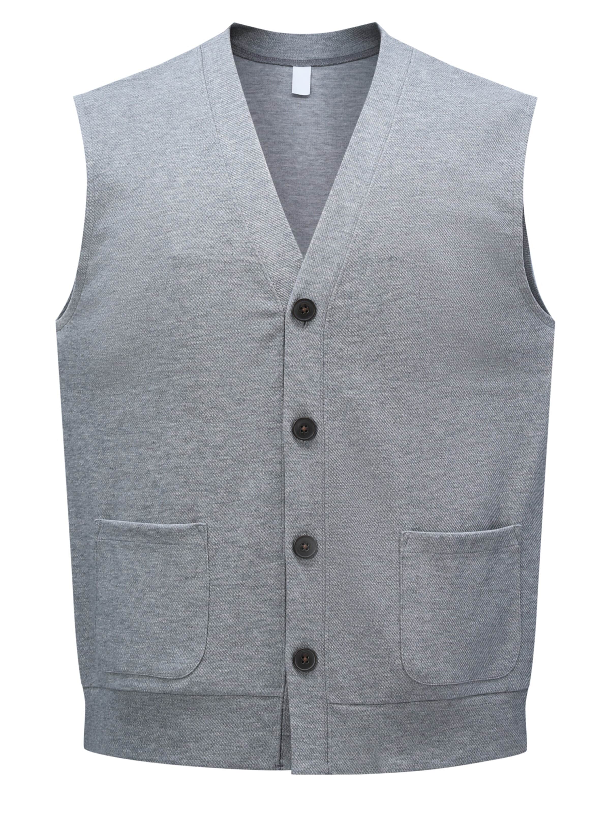 ALLTHEMEN Strickjacke 'Schräglicht'‌‌‌‌‌ in Grau
