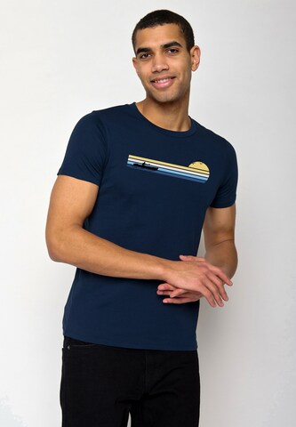 GREENBOMB Shirt 'Nature Canoe River' in Blauw: voorkant