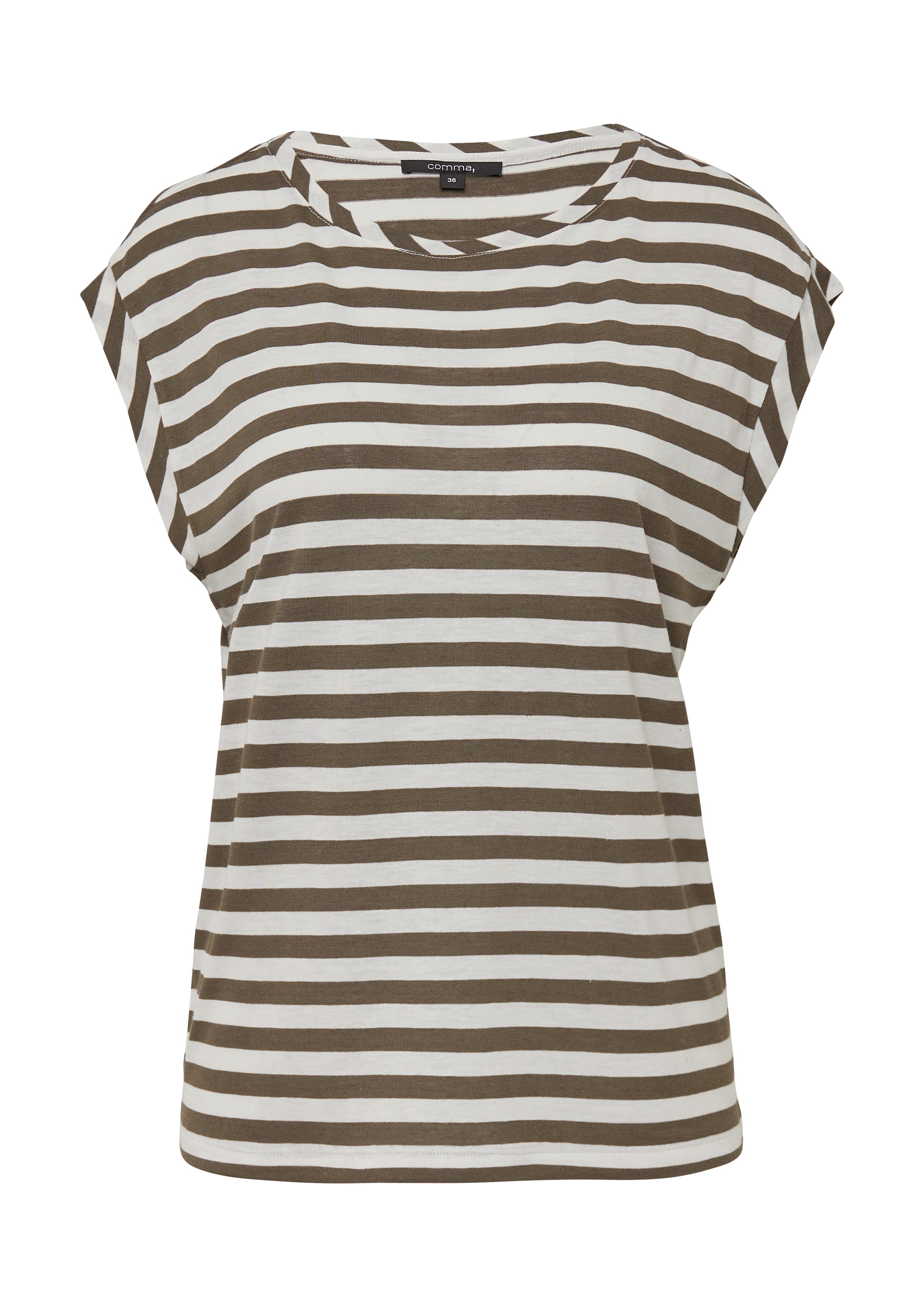 COMMA Shirt in Bruin: voorkant