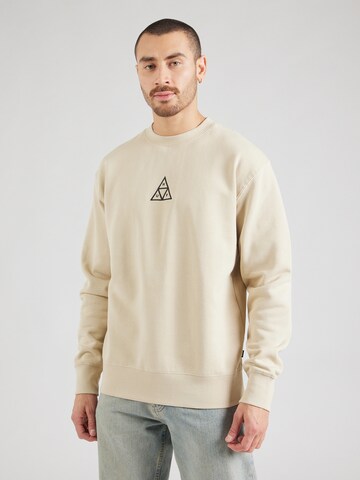 Felpa di HUF in beige: frontale