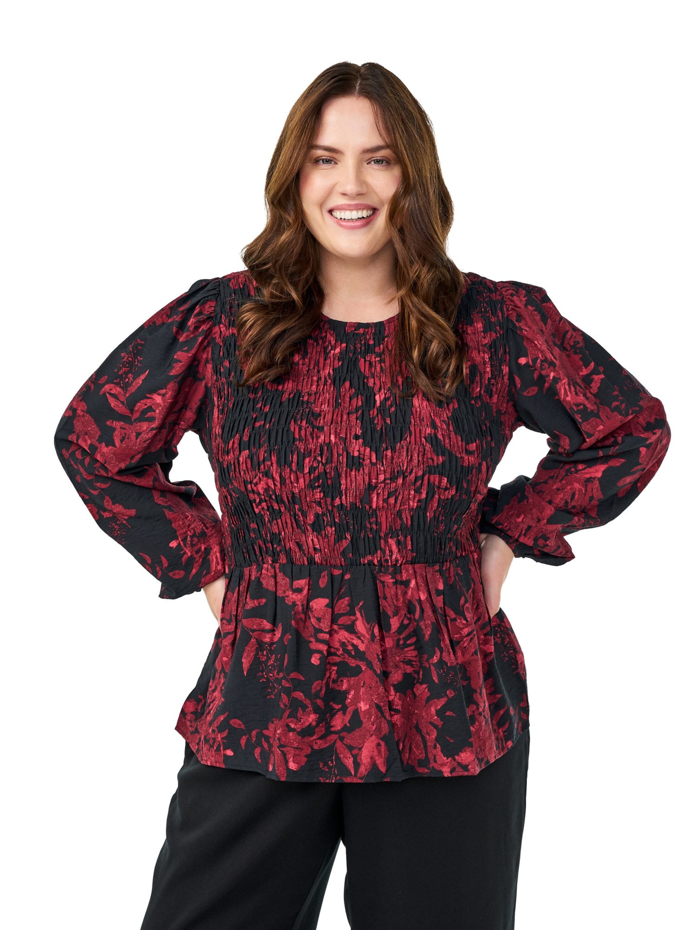 Zizzi Bluza 'MNabila' | črna barva: sprednja stran