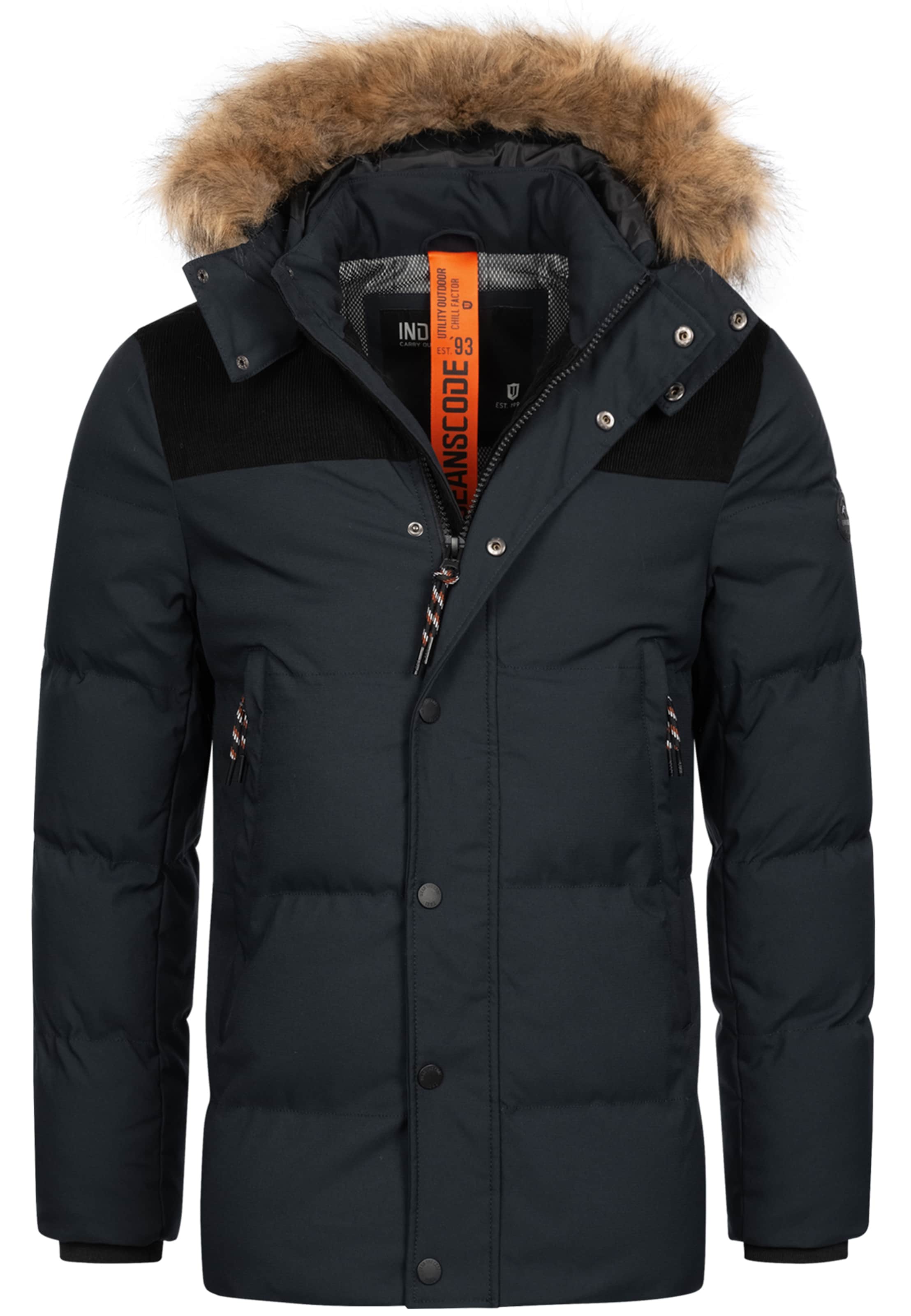 INDICODE JEANS Winterparka 'Hexyl' in Schwarz: Vorderseite