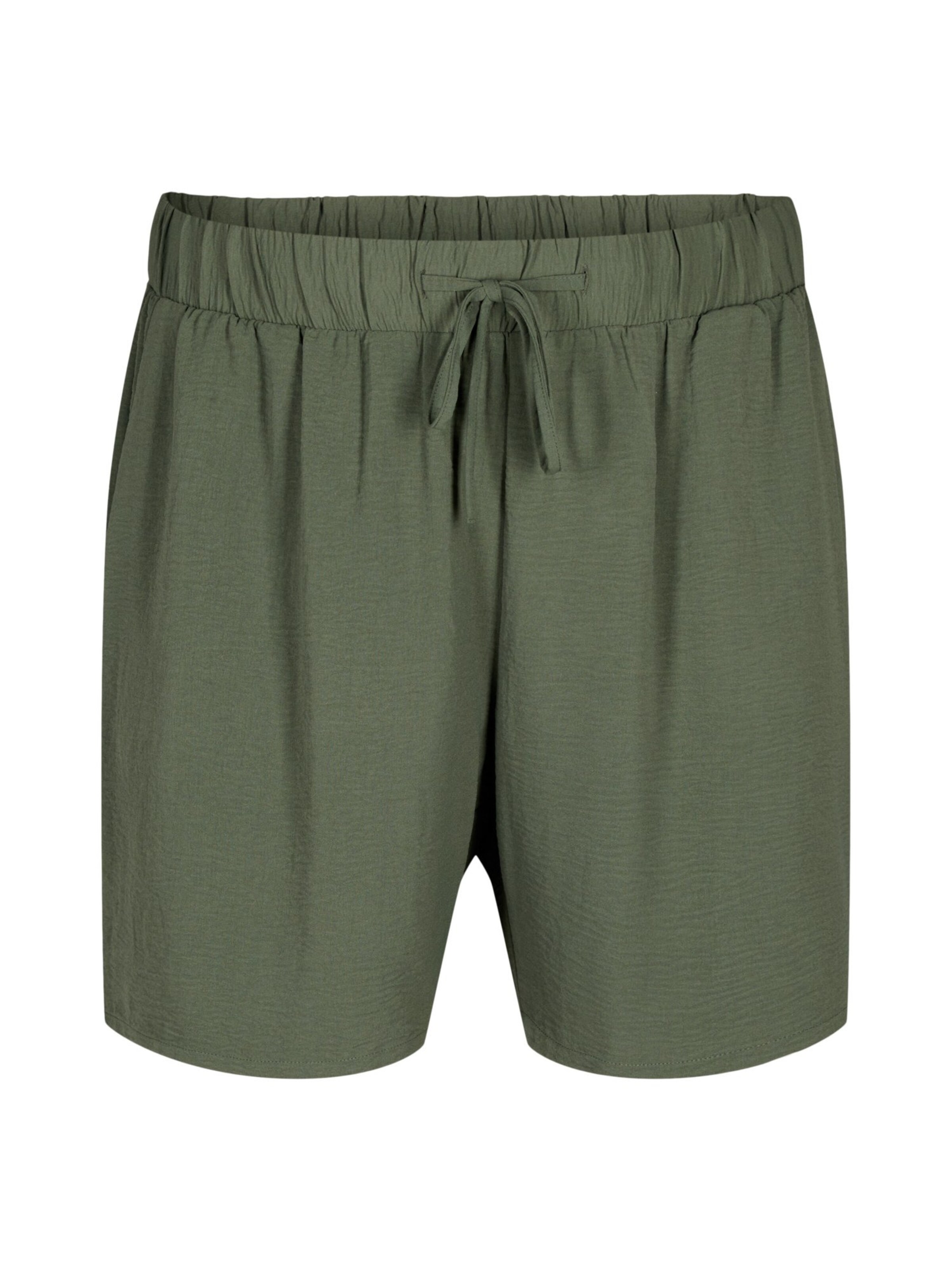 Zizzi Loosefit Nadrág 'Mfikka' - zöld: elől