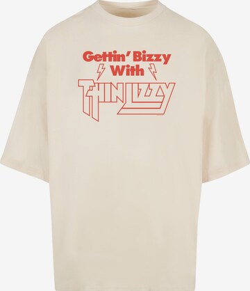 Merchcode Shirt 'Thin Lizzy - Gettin Bizzy' in White: front