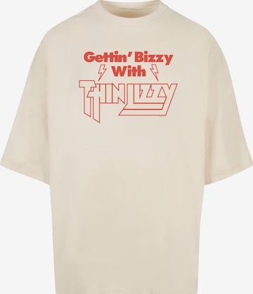 Merchcode T-Shirt 'Thin Lizzy - Gettin Bizzy' in Weiß: predná strana