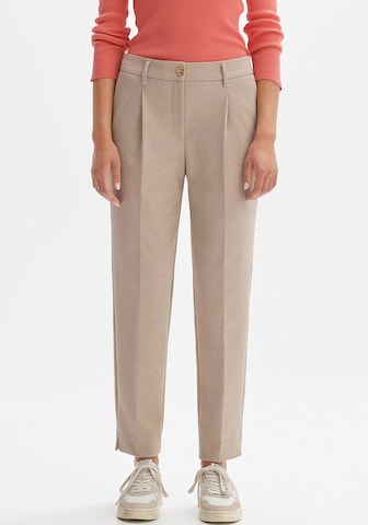 OPUS Loose fit Pleated Pants in Beige: front
