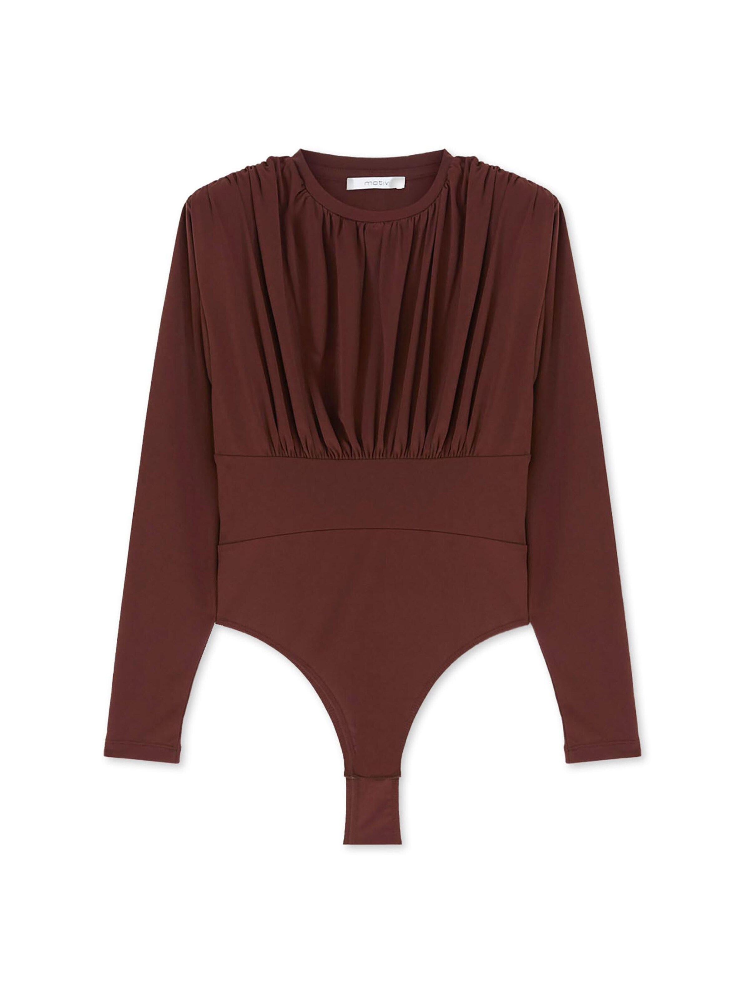 MOTIVI Blouse Bodysuit in Brown: front