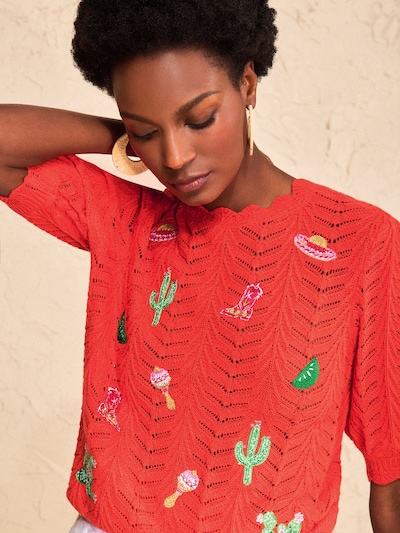 love & roses Kampsun roheline / roosa / punane, Tootevaade