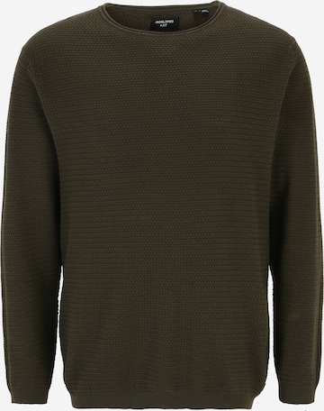 Jack & Jones Plus Sweater 'BLUMIGUEL' in Green: front