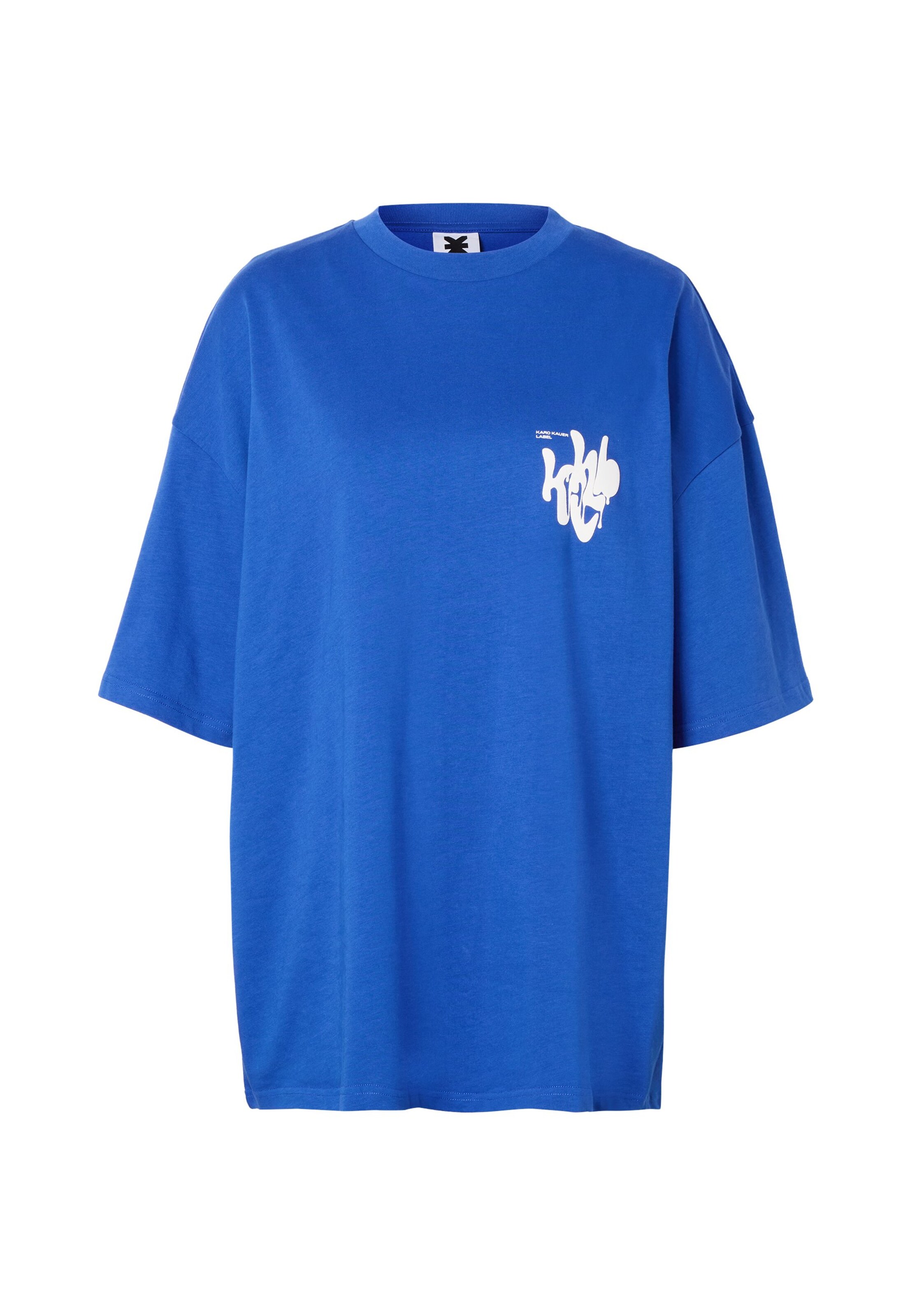 Karo Kauer T-Shirt in Blau: Vorderseite