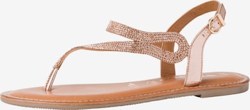 TAMARIS T-Bar Sandals in Gold: front