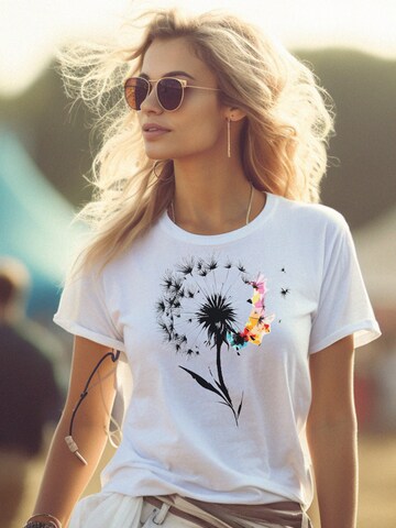 MAKAYA Shirt 'Pusteblume' in White