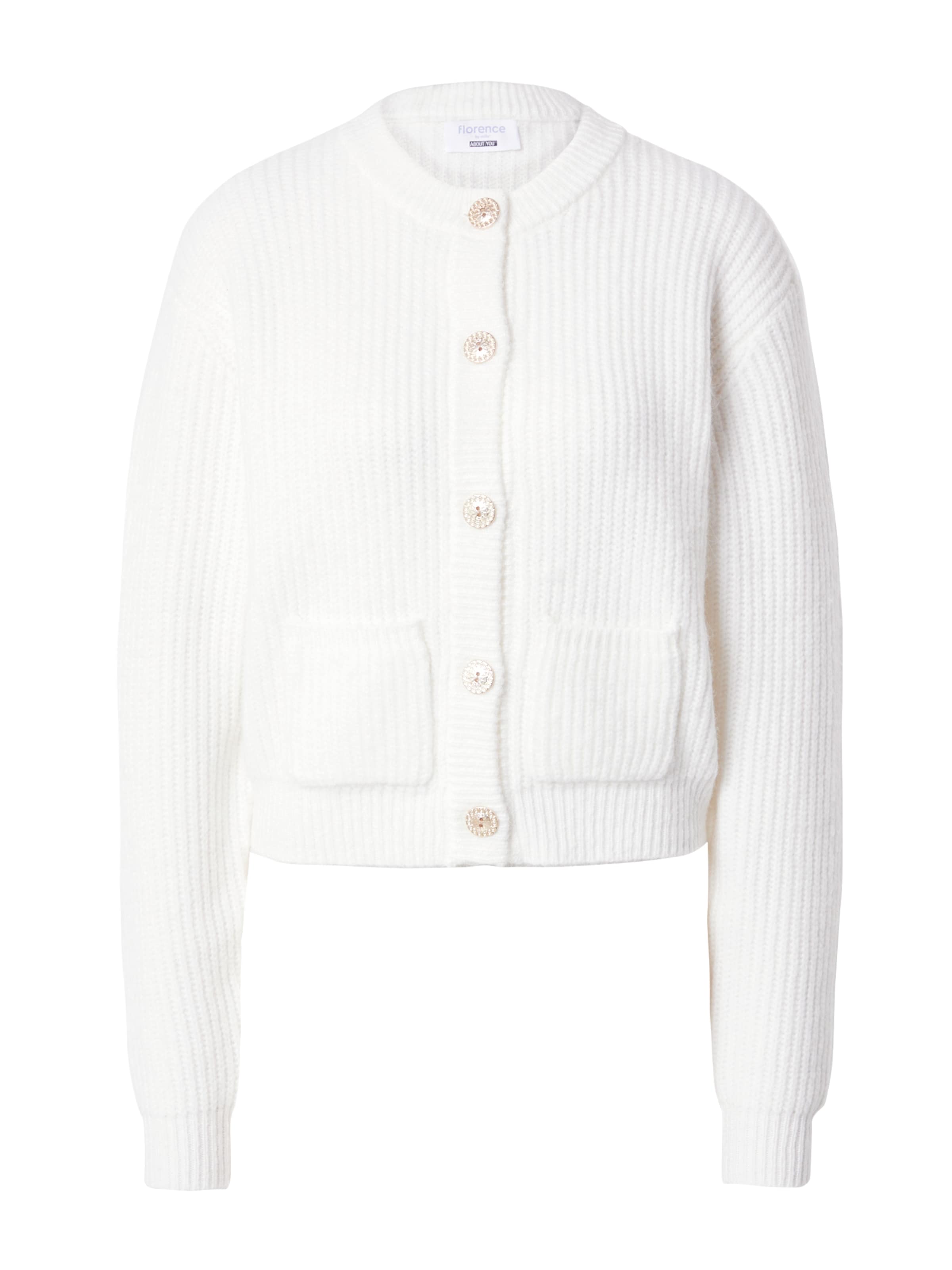 florence by mills exclusive for ABOUT YOU - Cárdigan 'Hibiscus' en blanco: frente