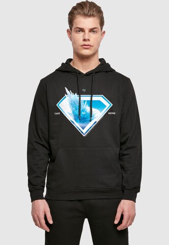 ABSOLUTE CULT Superman Logo Svalbard Take Me Home Basic Hoody ' ' in Schwarz: Vorderseite