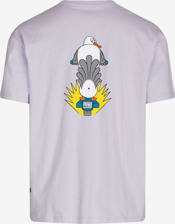 Cleptomanicx T-Shirt 'Scooter Gull' in Lila