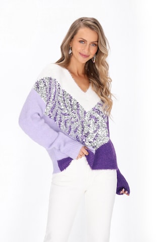 IZIA Trui in Lila: voorkant