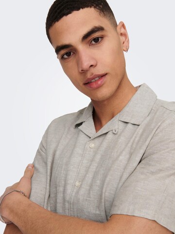 Only & Sons Regular Fit Hemd 'Caiden' in Grau