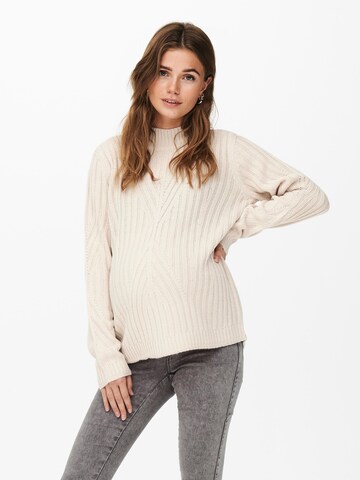 Only Maternity Sweater in Beige: front