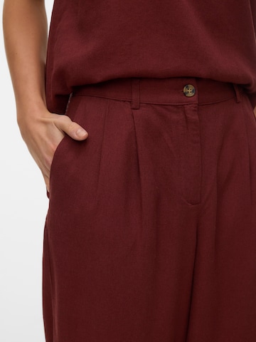 VERO MODA Loose fit Pleat-Front Pants 'VMMymilo' in Brown