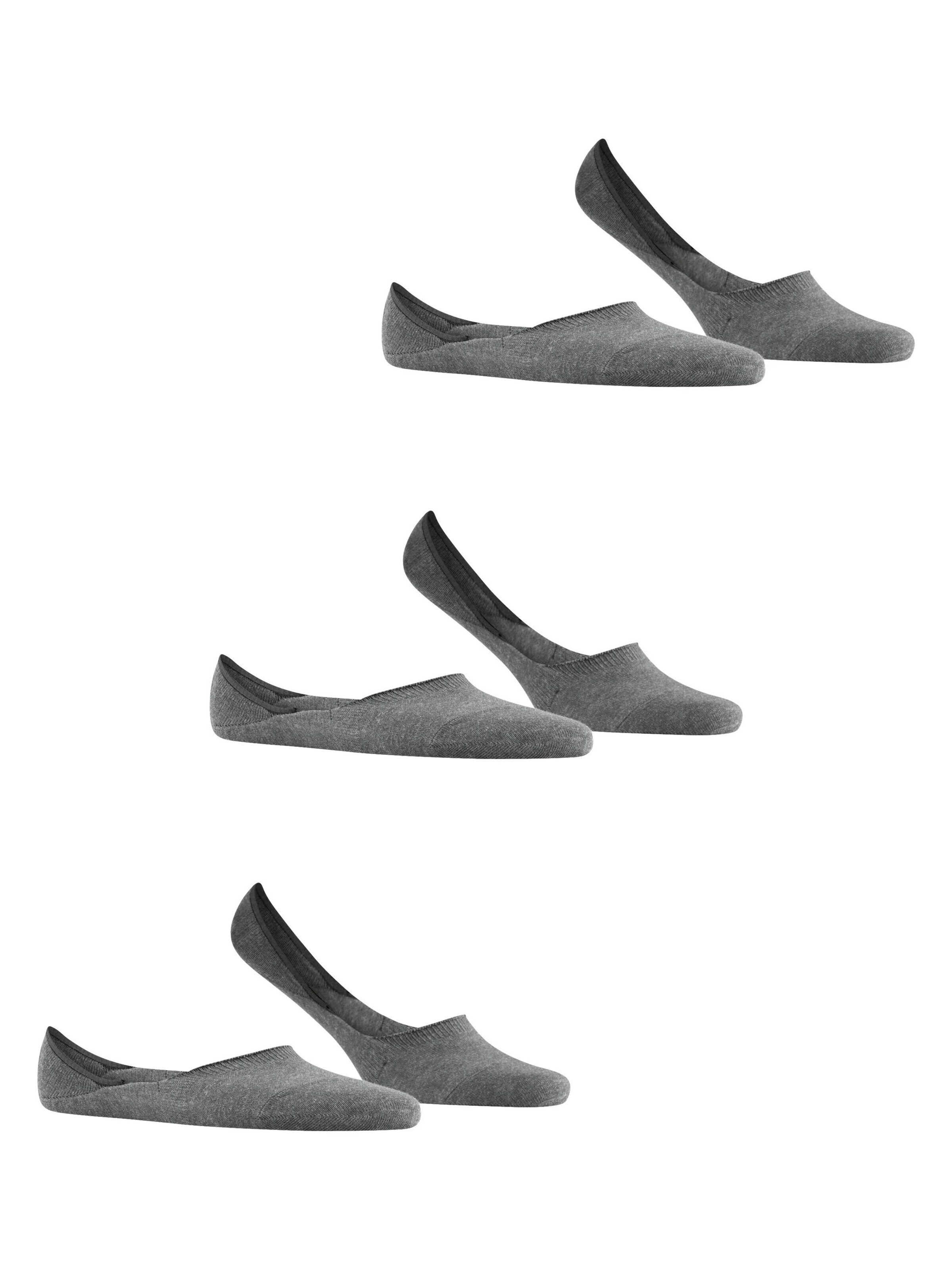 FALKE Ankle Socks 'Step Medium Cut 3-Pack' in Grey