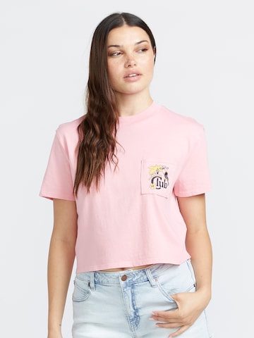 T-shirt 'POCKET DIAL' Volcom en rose : devant