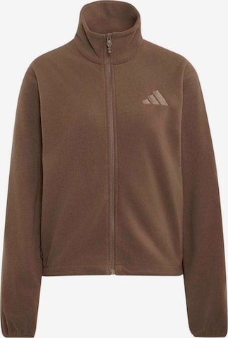 Giacca di pile funzionale di ADIDAS TERREX in marrone: frontale