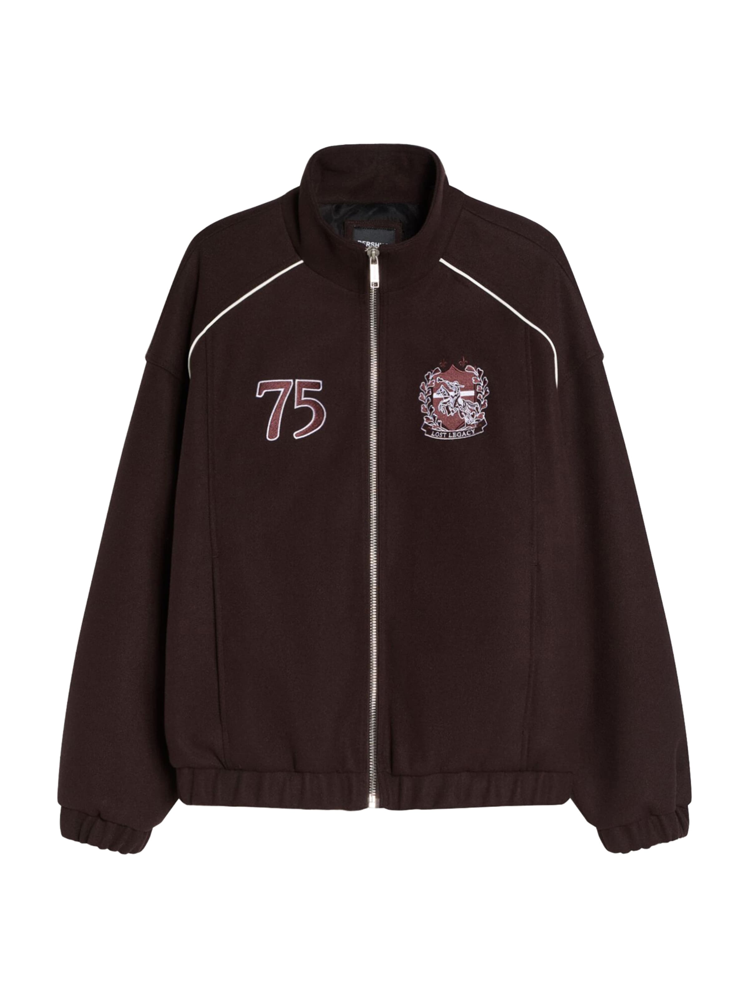 Bershka Преходно яке в шоколад / бордо / бяло, Преглед на продукта