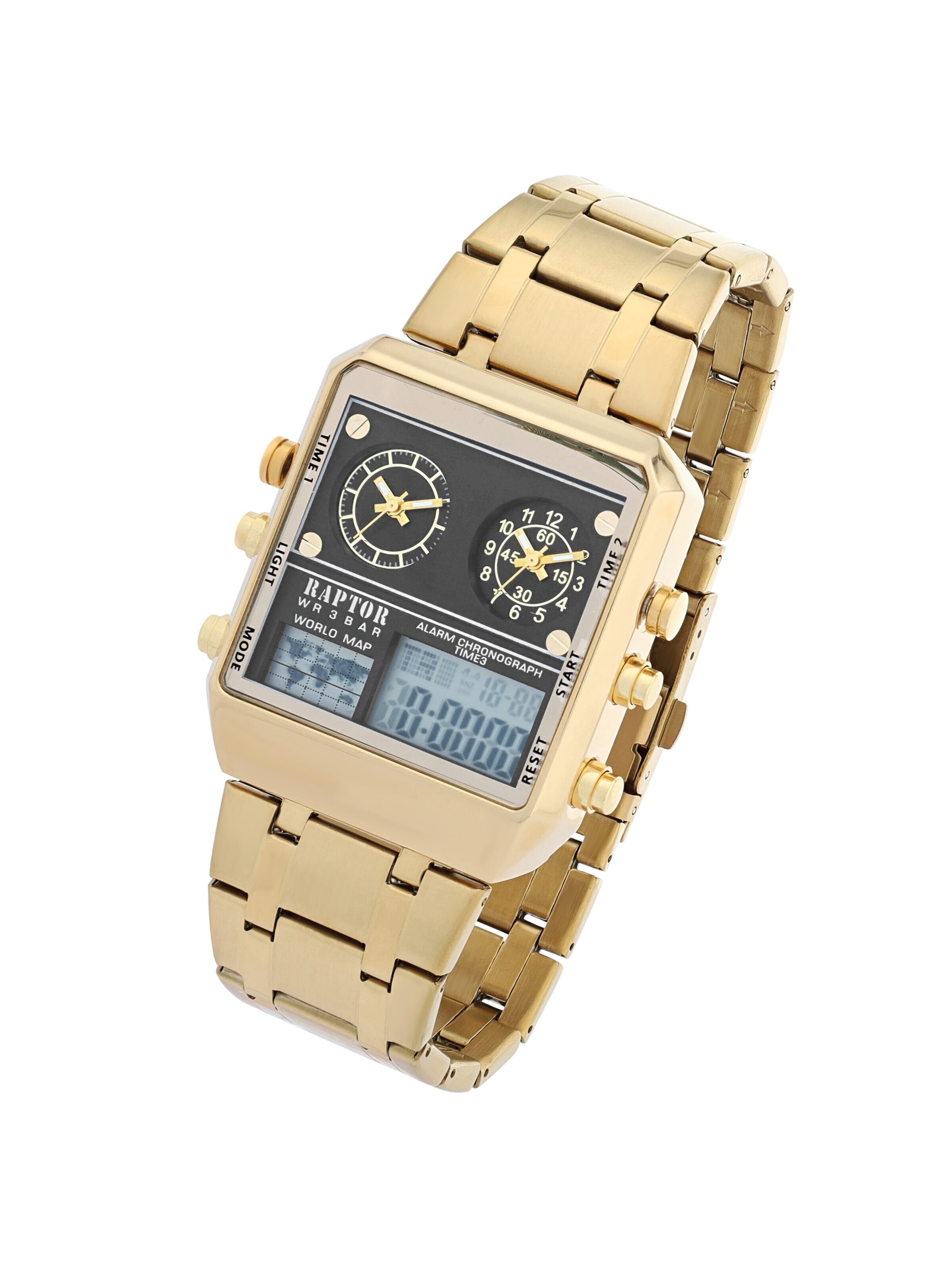 Raptor Analoguhr 'Datumsanzeige'‌‌‌‌‌‌‌‌ in Gold: Vorderseite