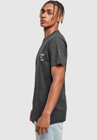 Merchcode Shirt 'Never On Time' in Grey