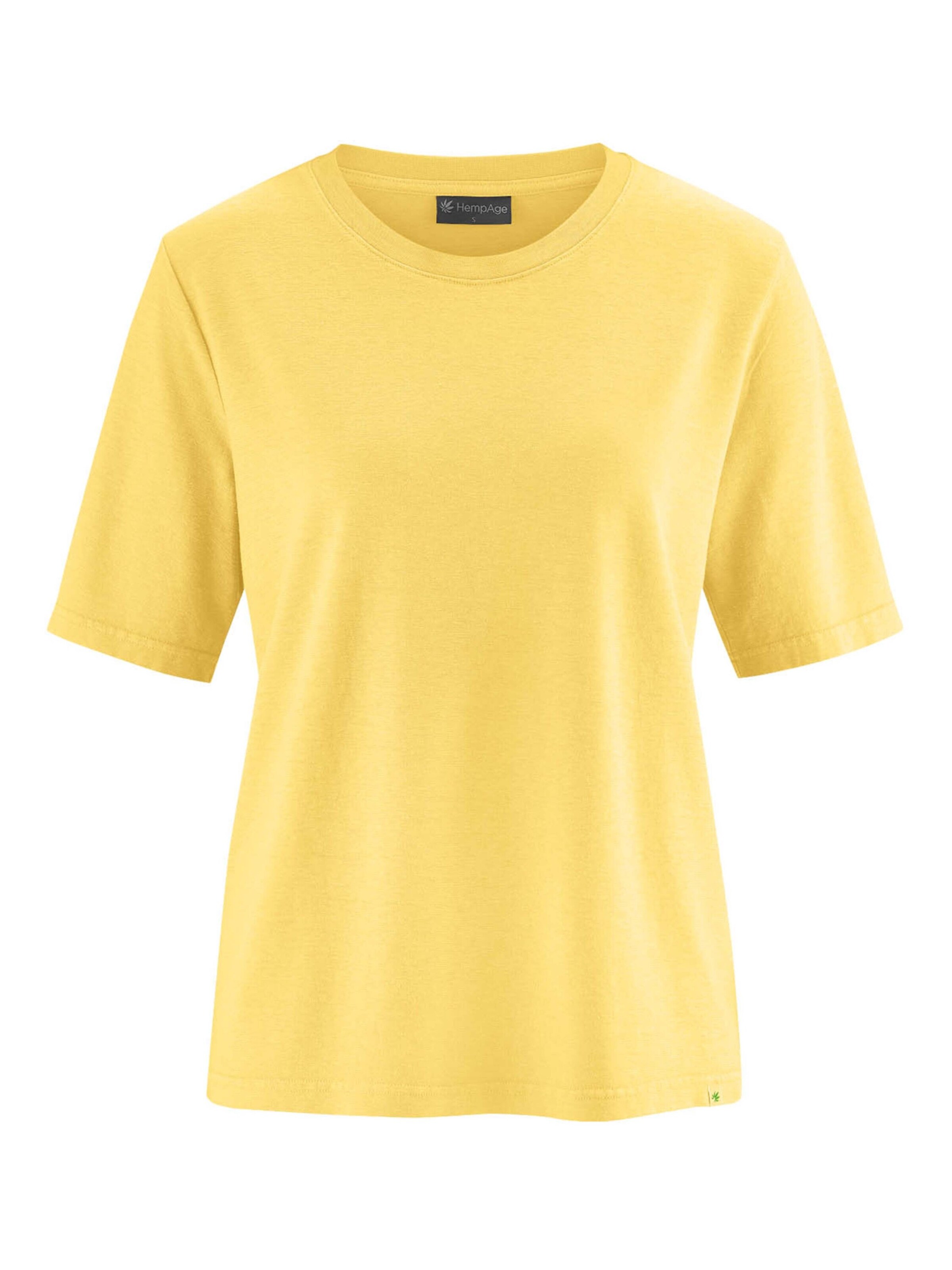 HempAge T-Shirt 'Kombi' in Gelb: Vorderseite