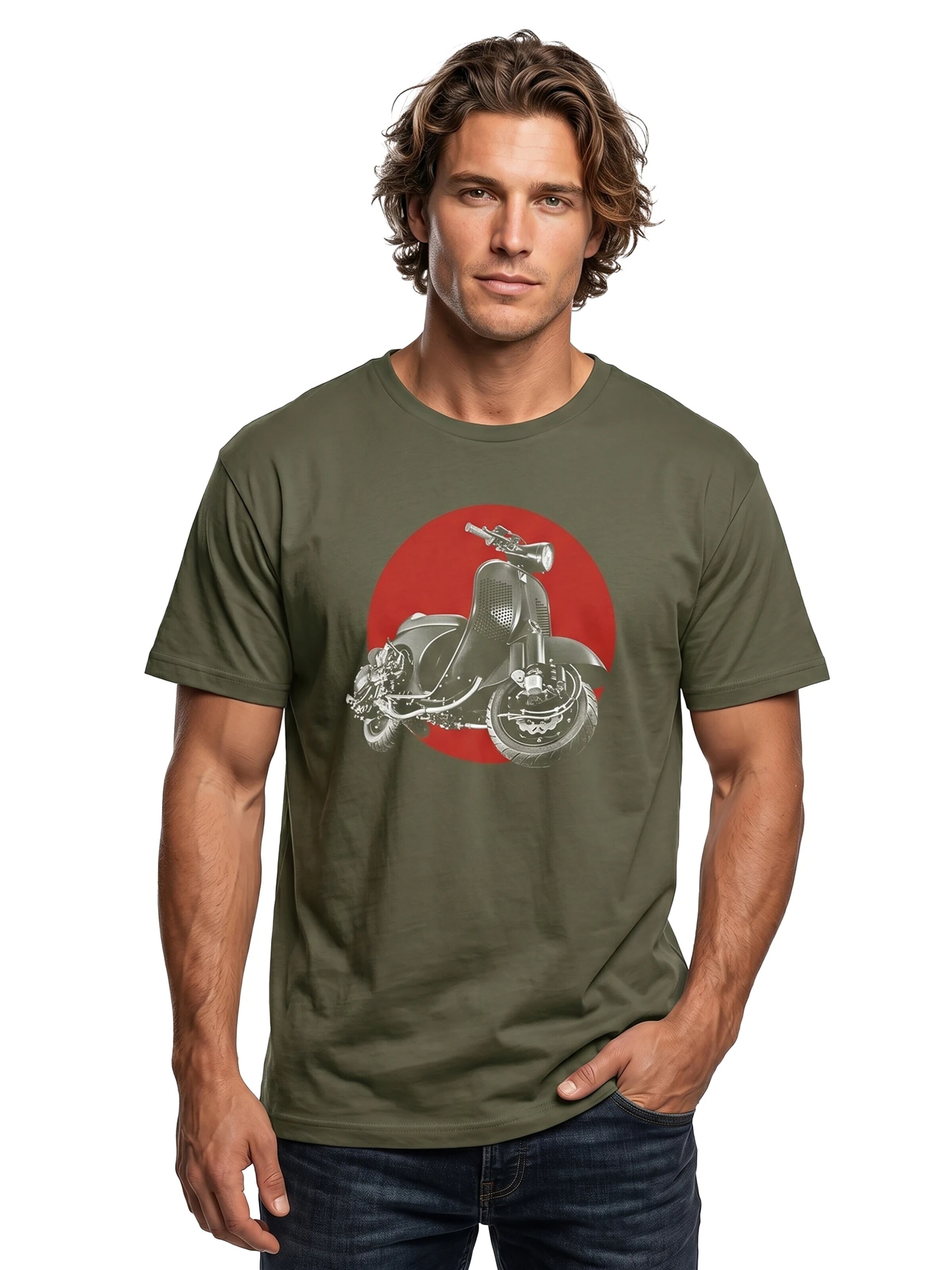 MAKAYA Shirt 'Race Scooter' in Green