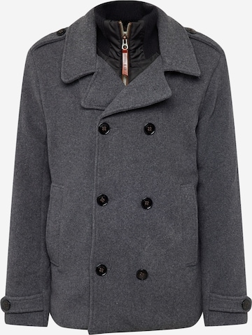 Petrol Industries Between-Seasons Coat in Grey: front