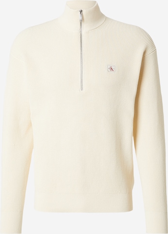 Calvin Klein Jeans Sweater in White: front