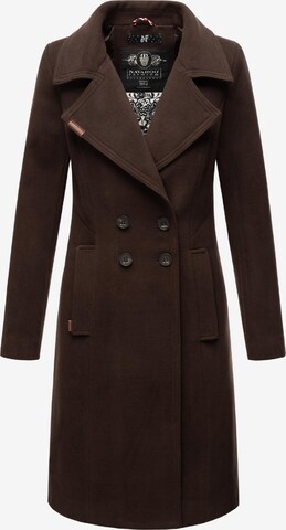 NAVAHOO Płaszcz przejściowy 'Wooly' w kolorze brązowy: przód