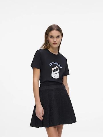 Karl Lagerfeld Tričko 'Ikon Choupette' - Čierna: predná strana