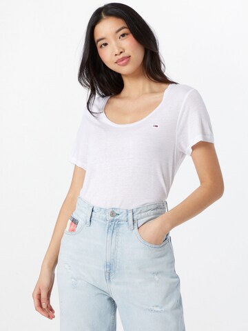 T-shirt Tommy Jeans en blanc : devant